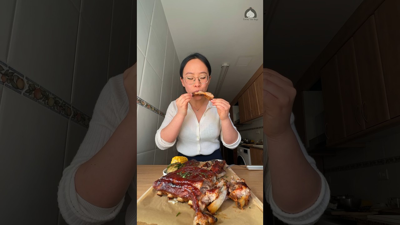 costillas a la plancha con salsa barbacoa