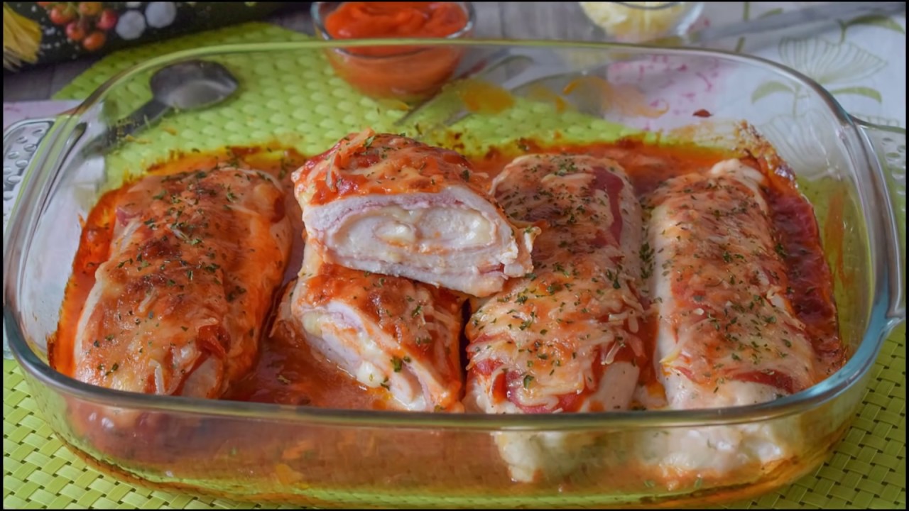 filetes de pechuga rellenos al horno