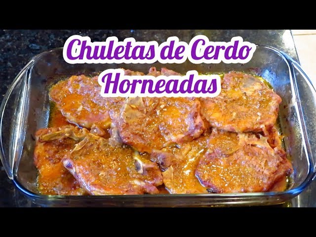 chuletas de cerdo al horno con salsa