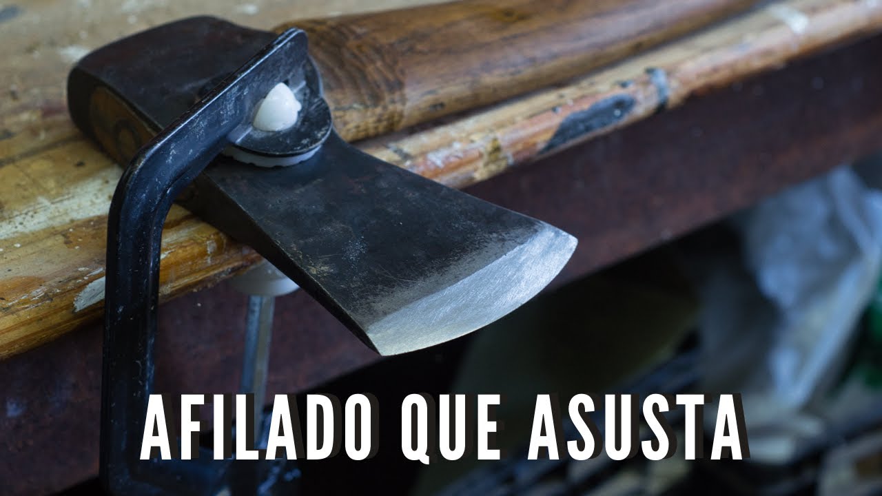 como afilar un hacha en casa