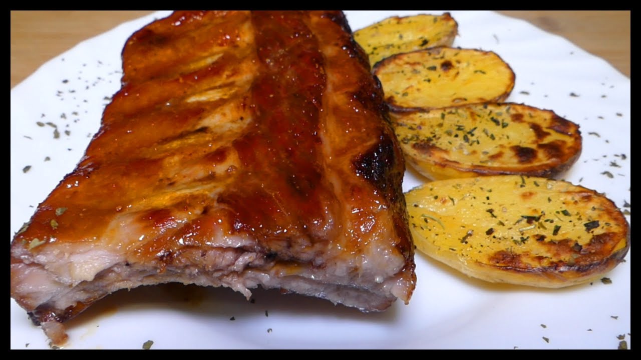 costillas a la miel y soja