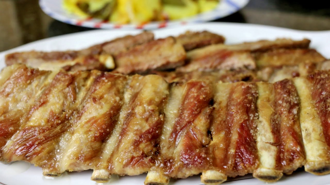 costillas de cerdo a la plancha