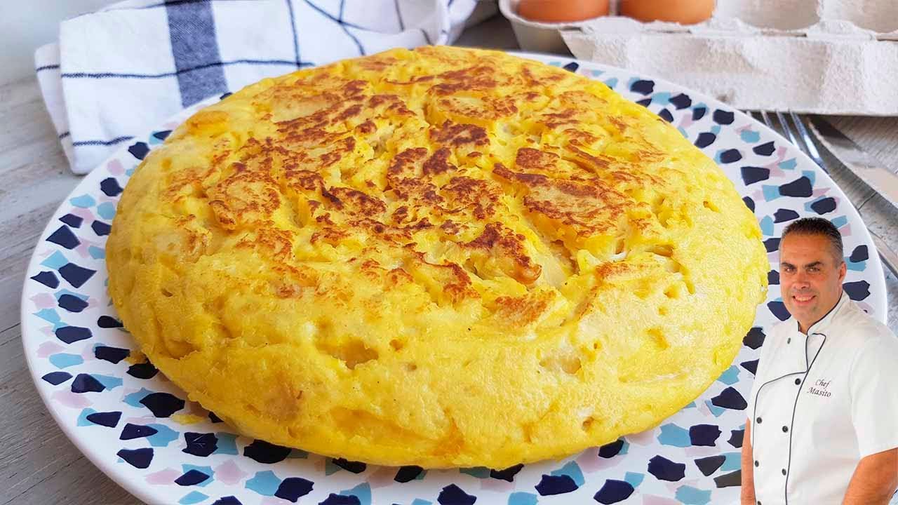 tortilla de patatas cocidas con cebolla