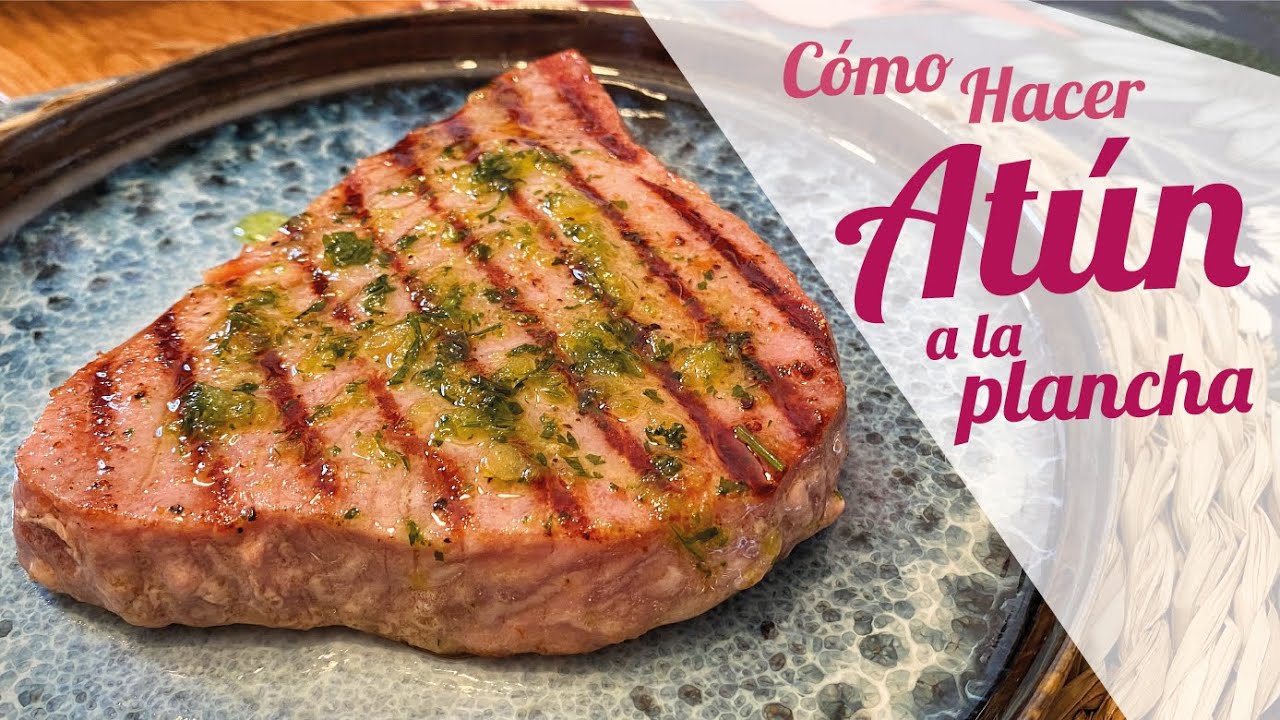 Atún a la plancha con acompañamiento