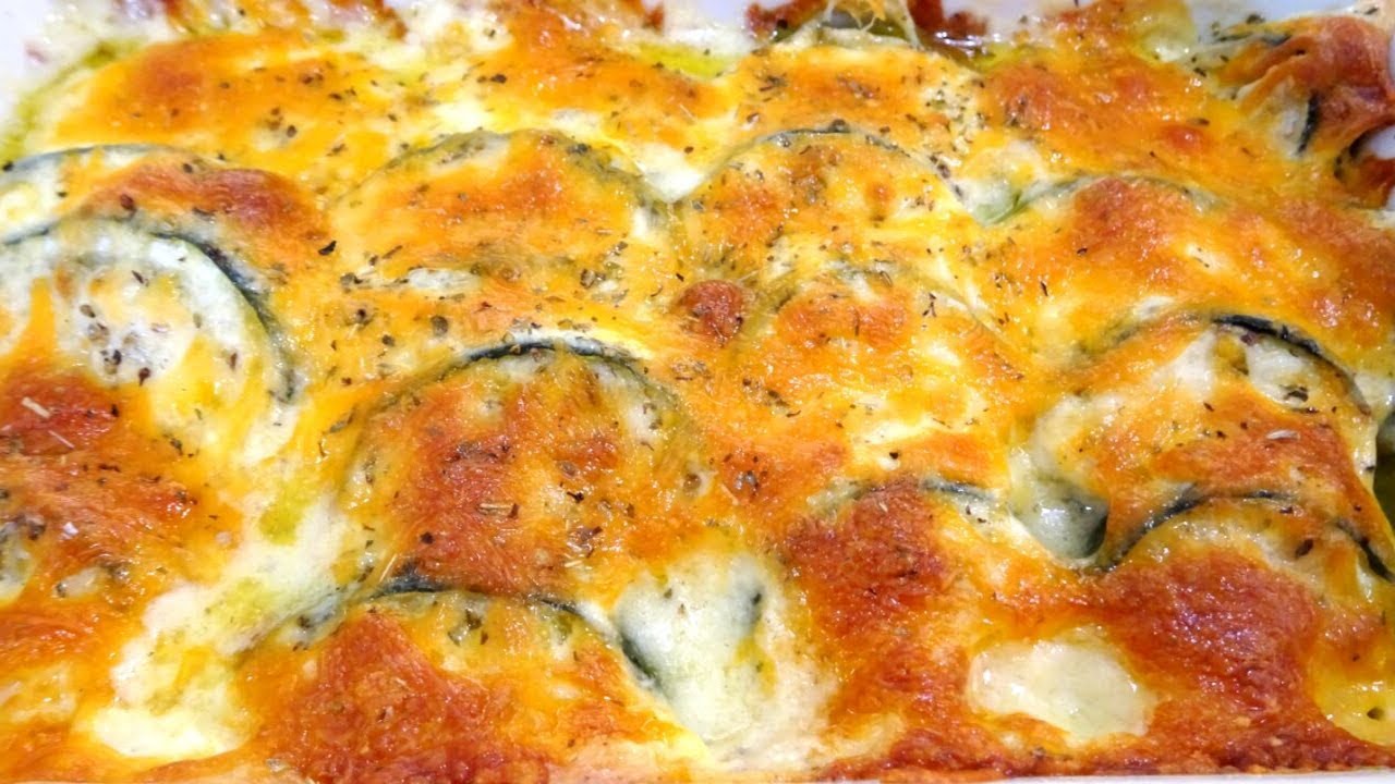 Calabacín gratinado al horno con queso