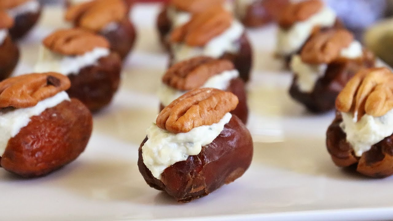 Dátiles rellenos de queso azul y nueces