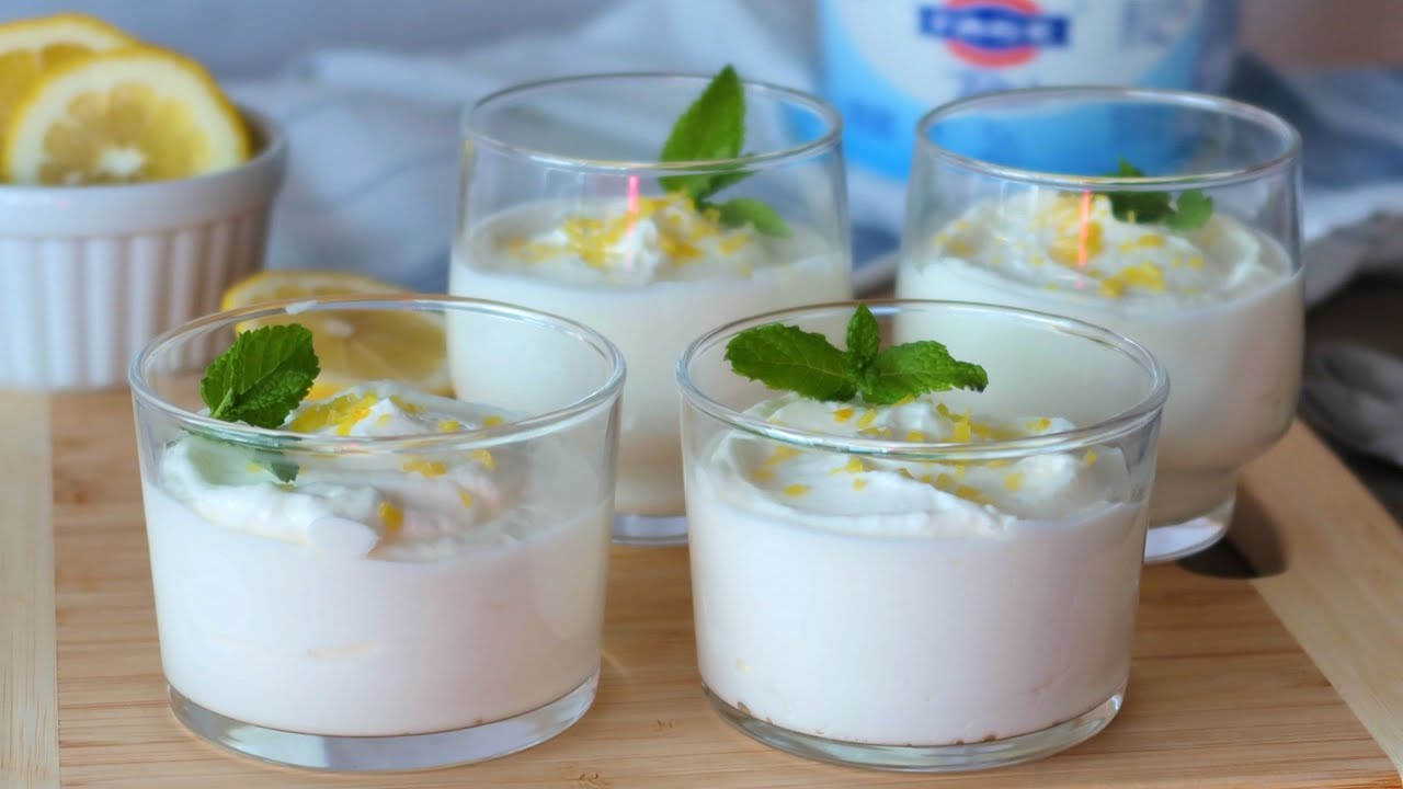 Mousse de limón con yogur y crema