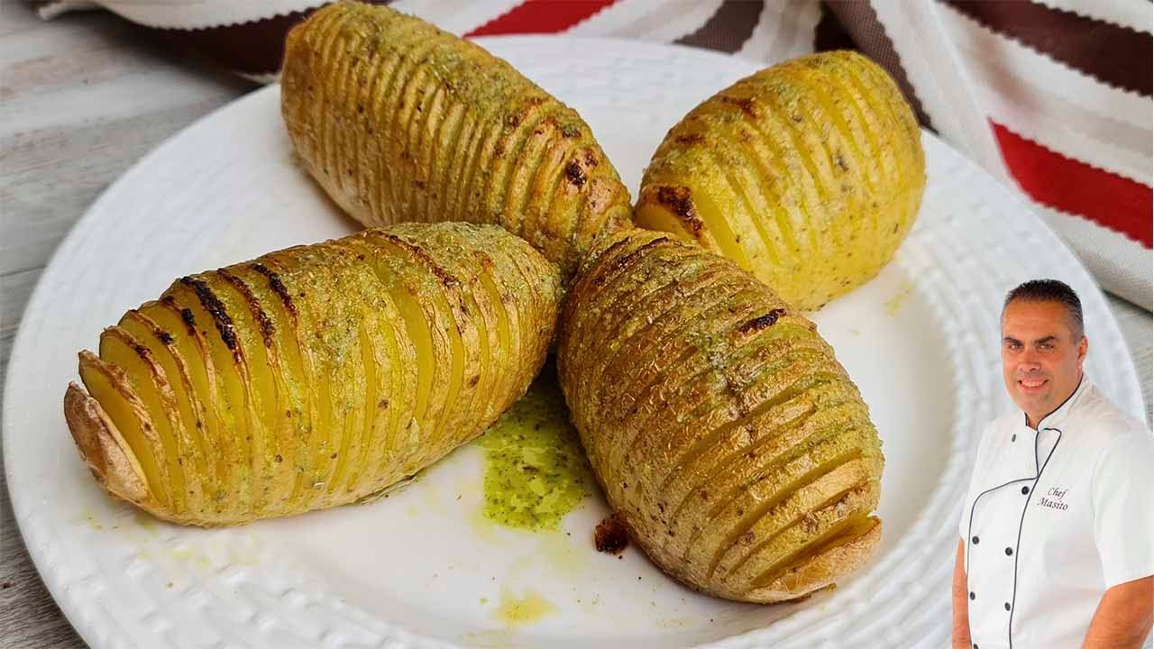 Patatas asadas en rodajas gruesas