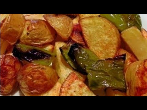 Patatas panaderas horneadas con pimientos