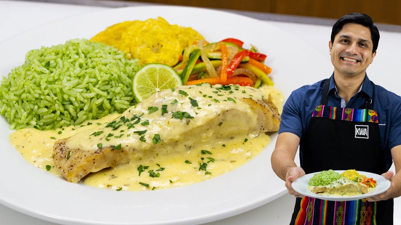 Pescado al horno con guarnición de salsa de vinagre