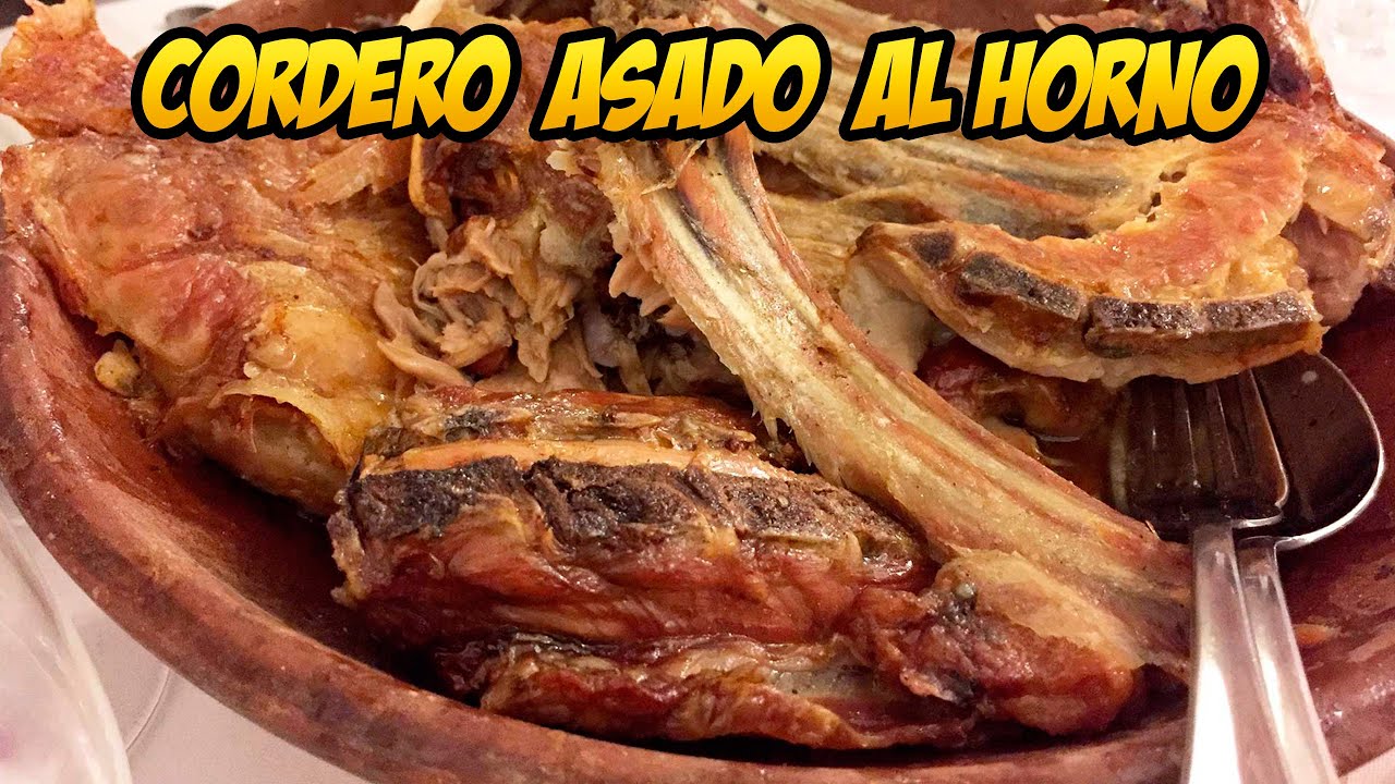 Preparación de cordero lechal al horno