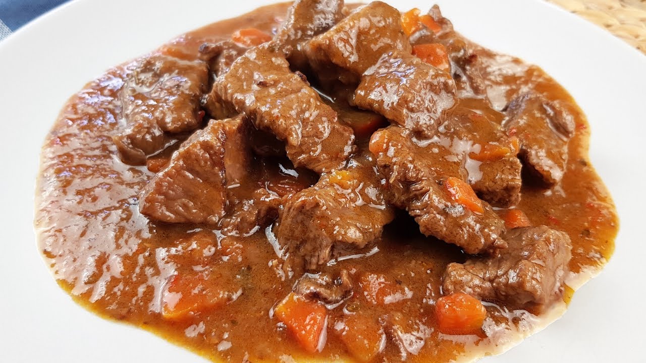 Preparación de ternera en salsa