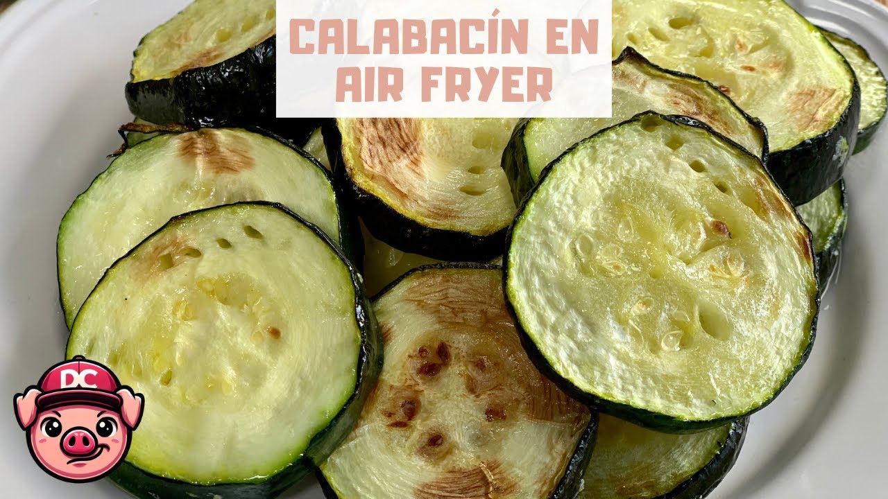 Preparando calabacines y berenjenas en freidora de aire