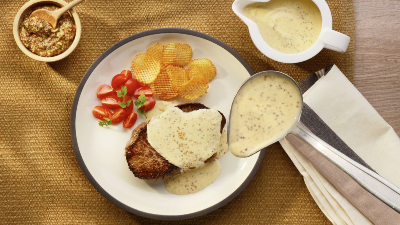 Salsa de mostaza para acompañar carne de cerdo