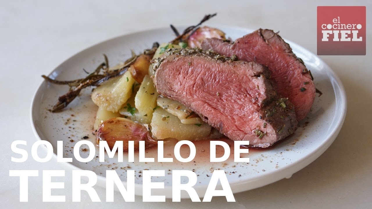 Solomillo de ternera asado al horno con salsa de mostaza