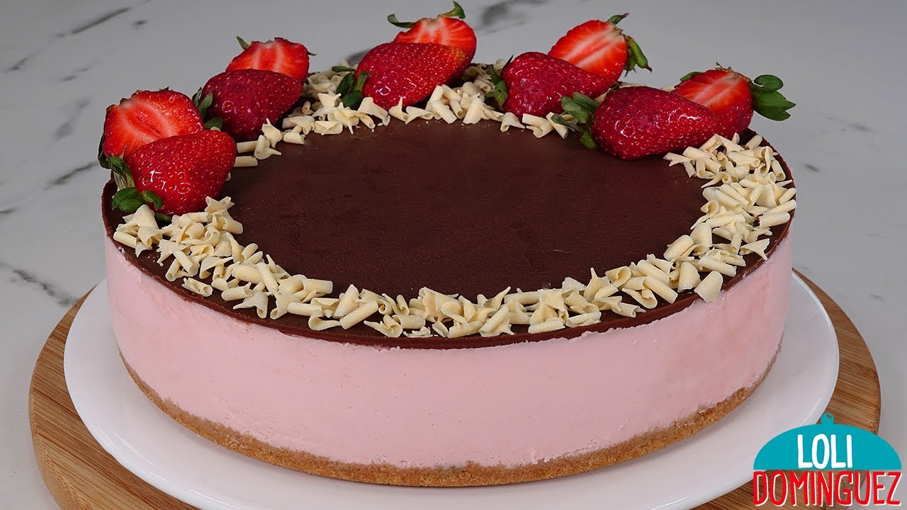 Tarta de fresas y chocolate sin necesidad de hornear