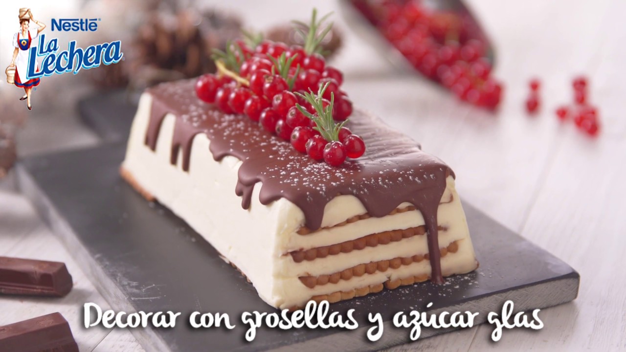 Tarta de galletas con leche condensada y chocolate