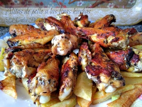 Alitas de pollo con aroma de hierbas frescas