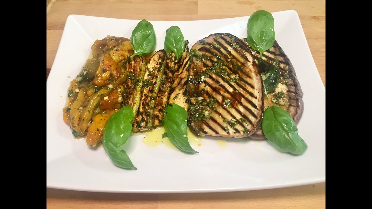 Calabacín y berenjena a la parrilla