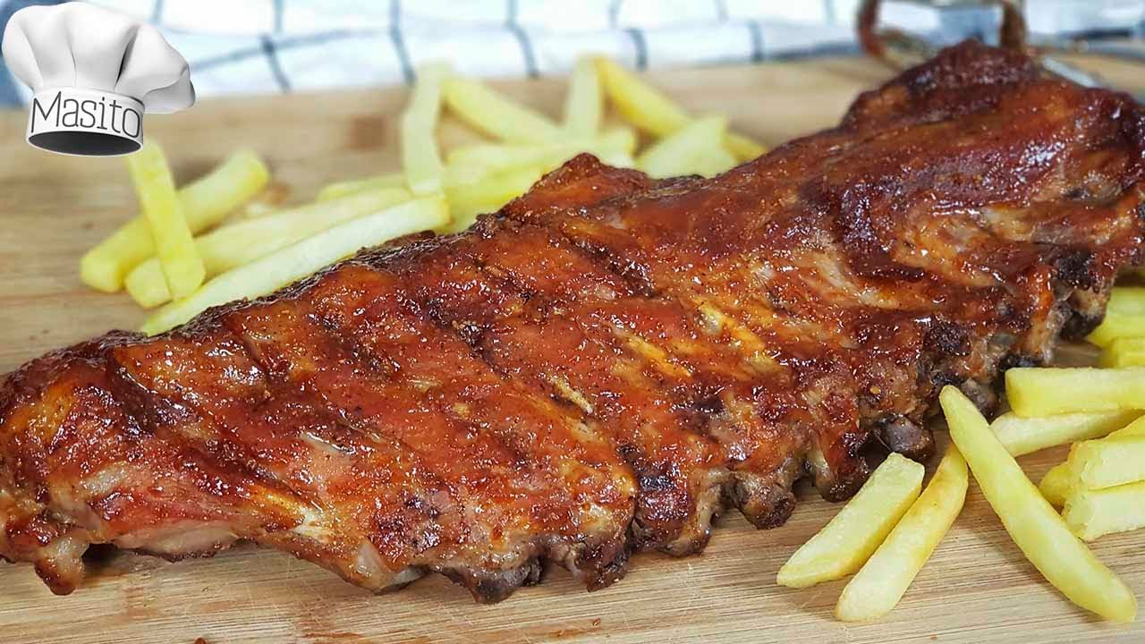 Costillas de cerdo al horno con salsa barbacoa en Foster Hollywood
