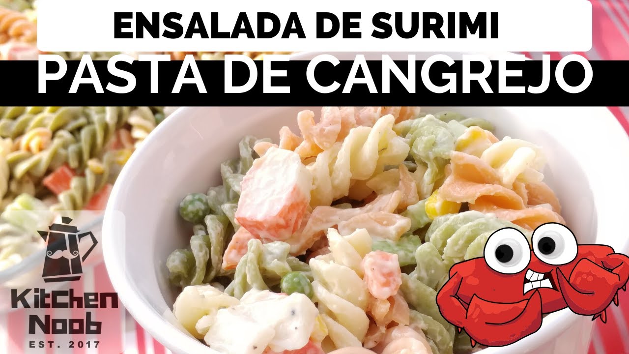 Ensalada de palitos de cangrejo y pasta