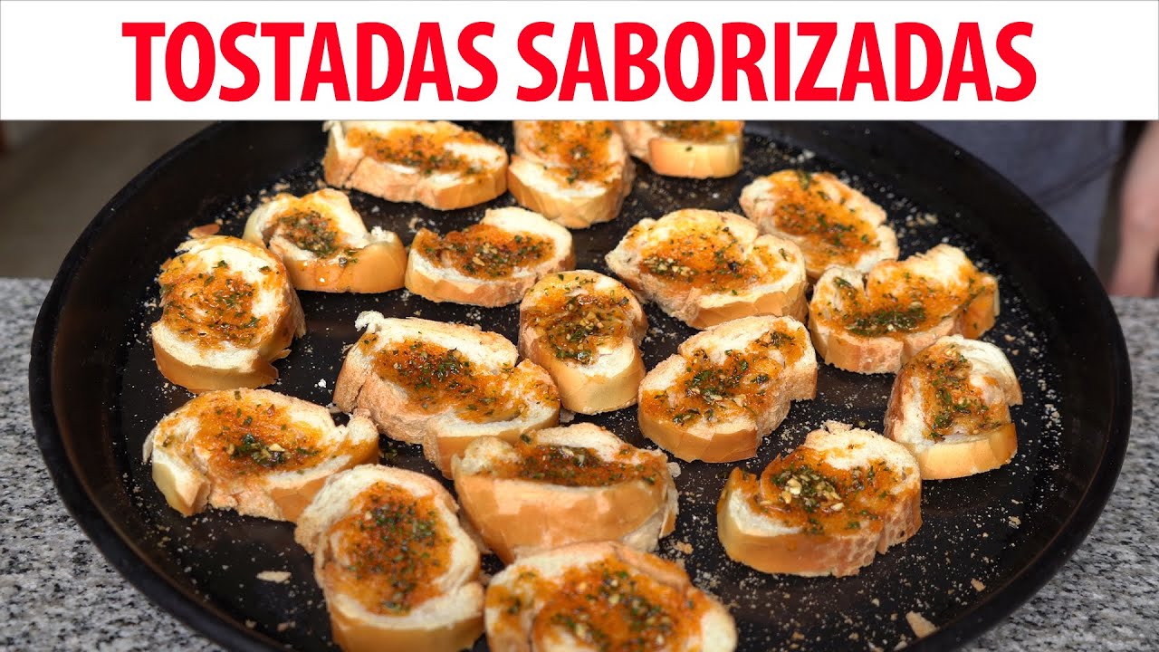 Pan tostado bañado en aceite