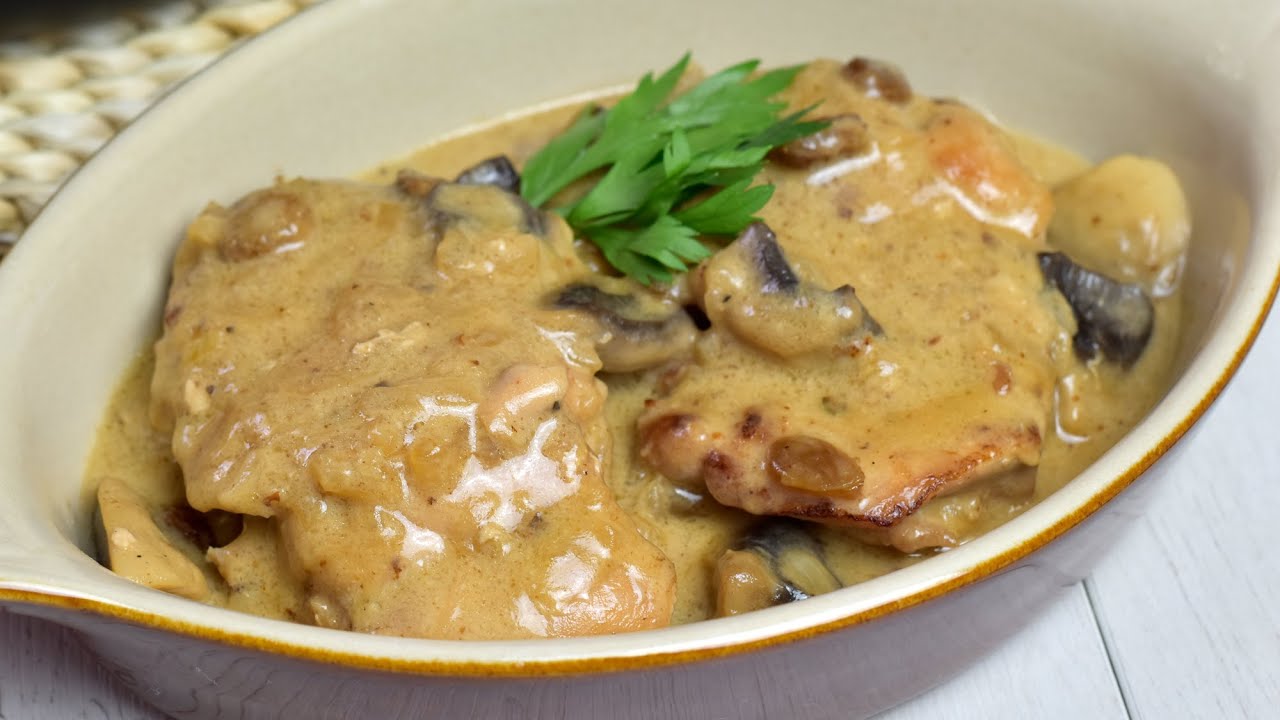 Pollo en salsa de vino blanco