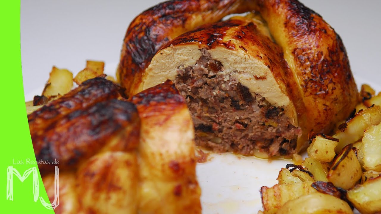 Pollo relleno al horno