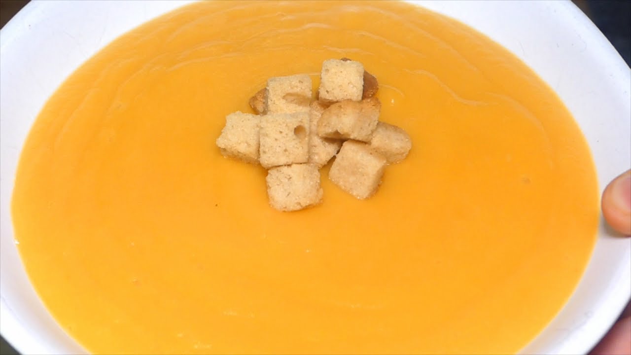 Preparación de crema de calabaza en olla a presión