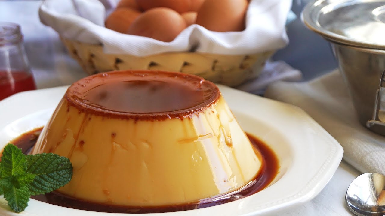 Preparación de flan de huevo con 1 litro de leche