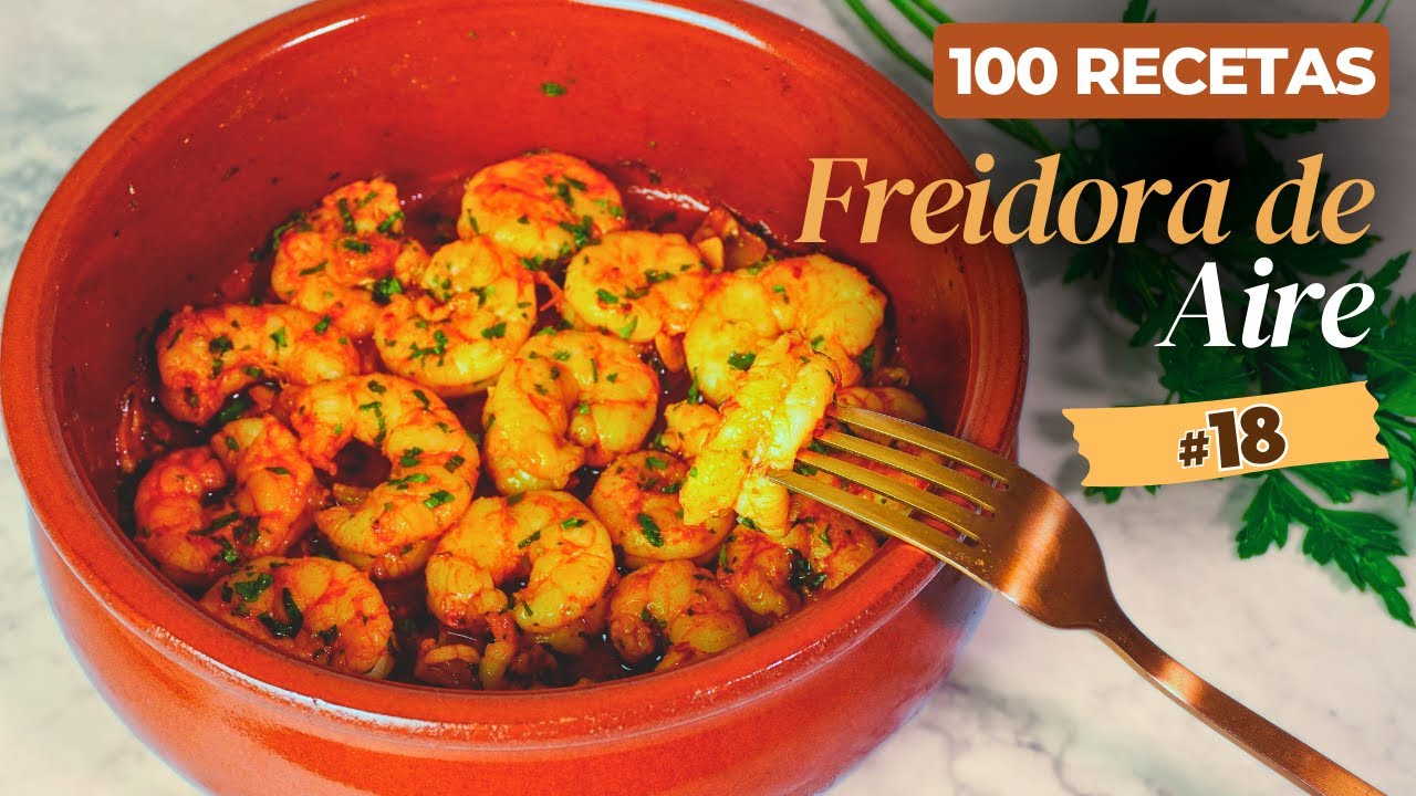 Preparación de gambas congeladas en freidora de aire