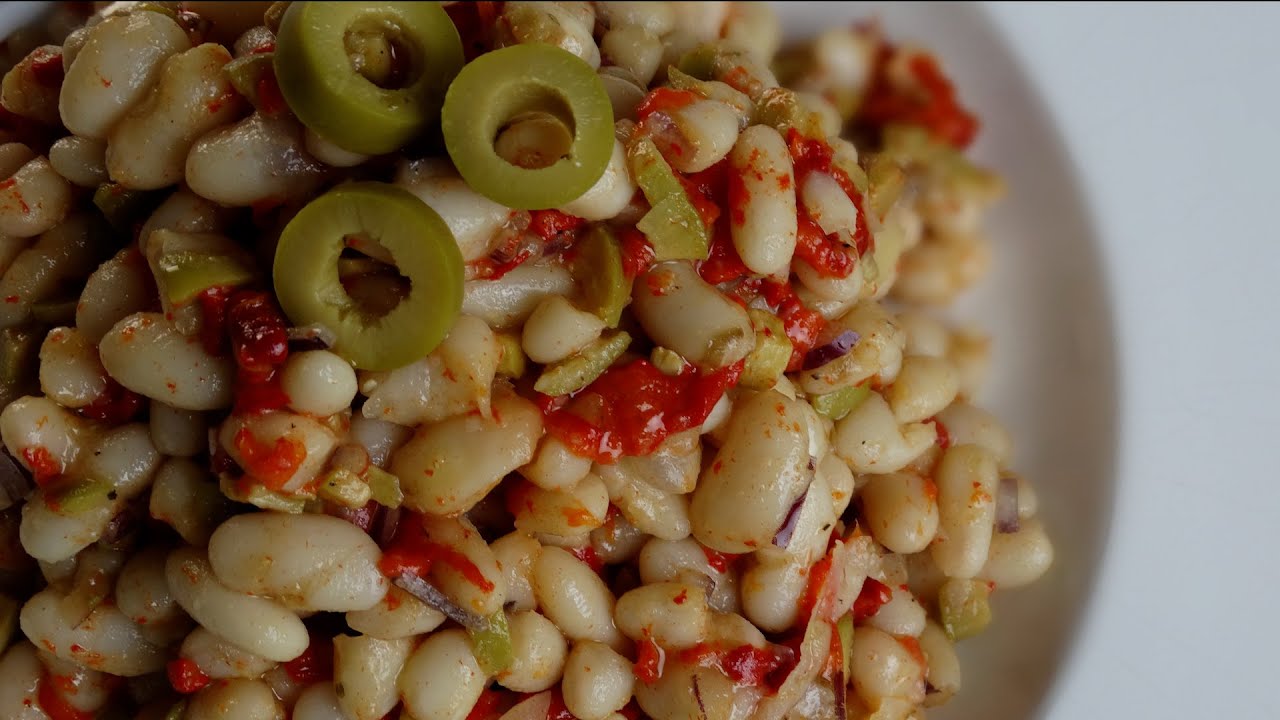 Ensalada de alubias blancas y pimientos