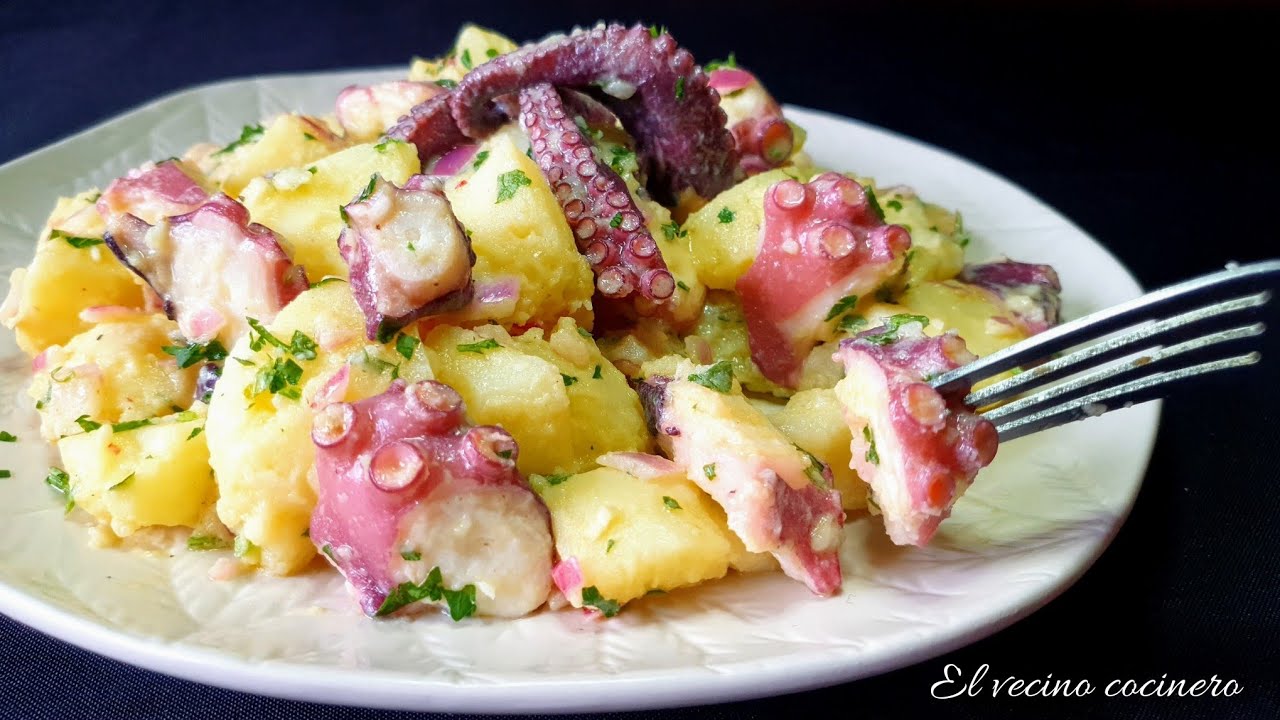 Ensalada de pulpo con papas y pimentón