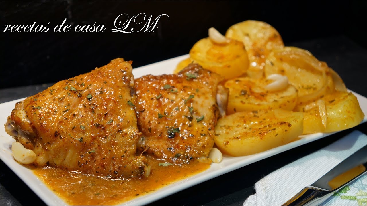 Muslos de pollo cocinados con vino blanco