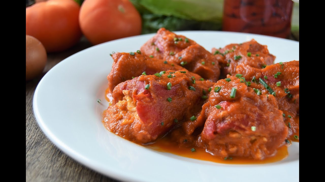 Pimientos rellenos de atún y huevo duro