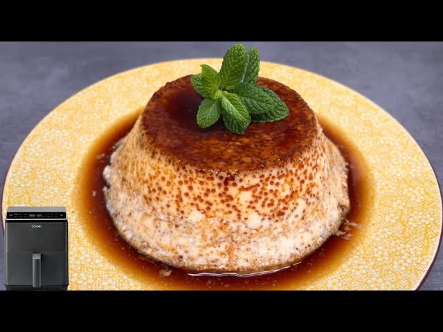 Preparando flan de huevo en freidora de aire Cosori