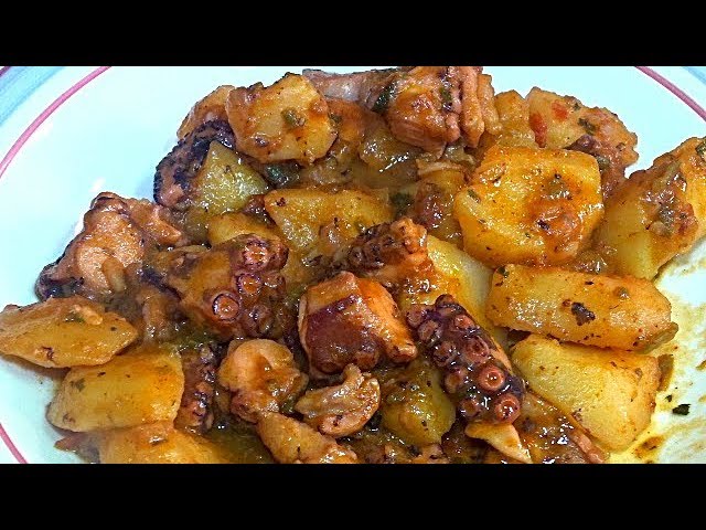 Pulpo a la asturiana con patatas
