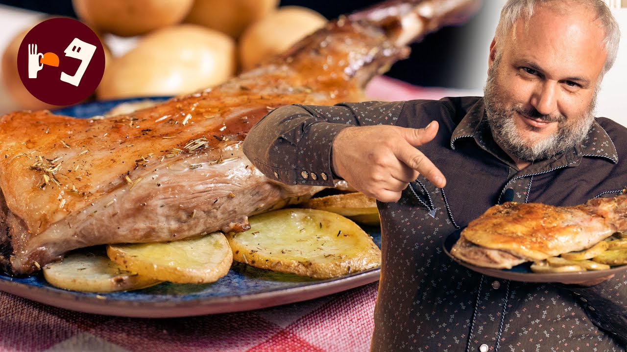 Receta de paletilla de ternasco al horno con patatas cocinada a baja temperatura