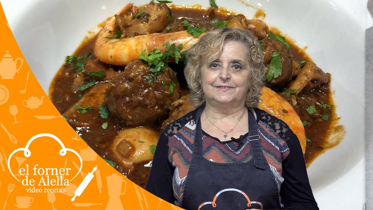 Salsa de chocolate y gambas para albóndigas