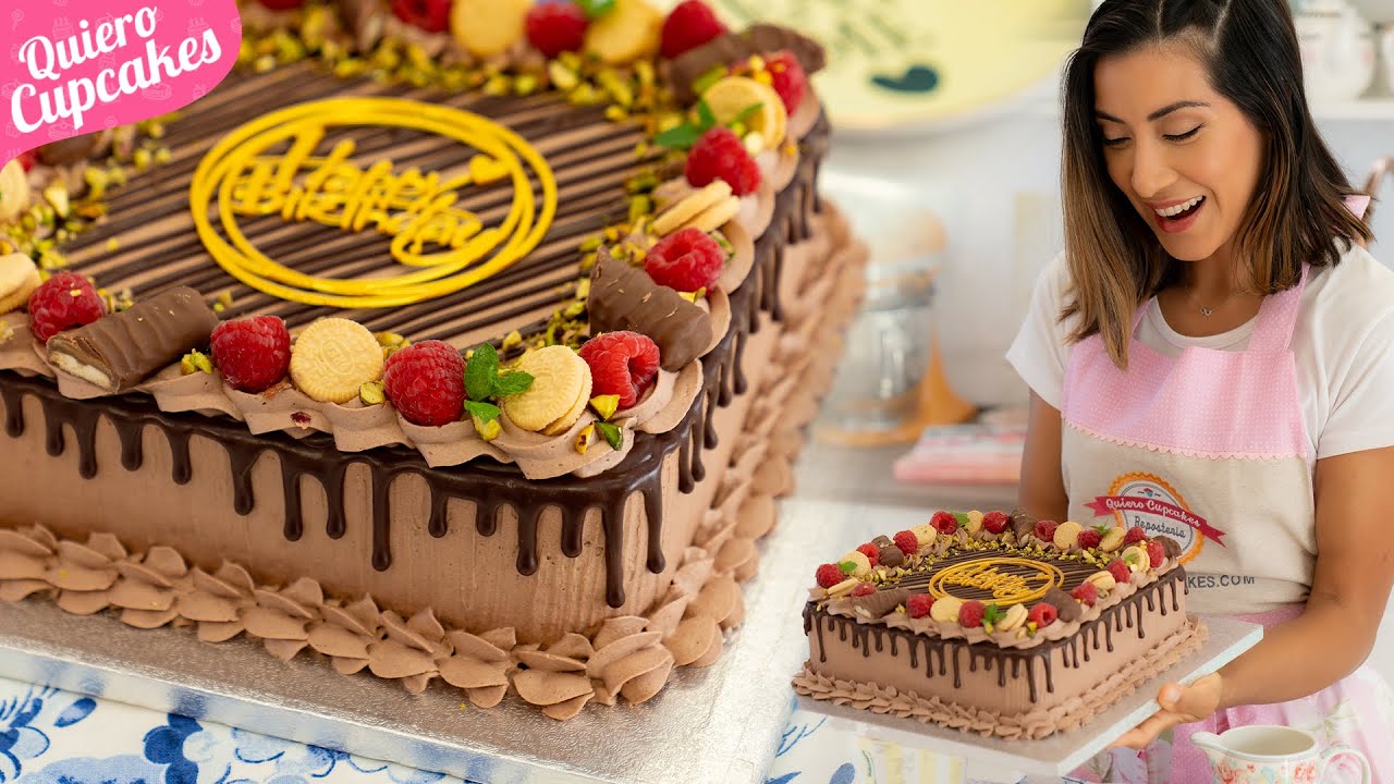 Tarta de cumpleaños de chocolate y crema
