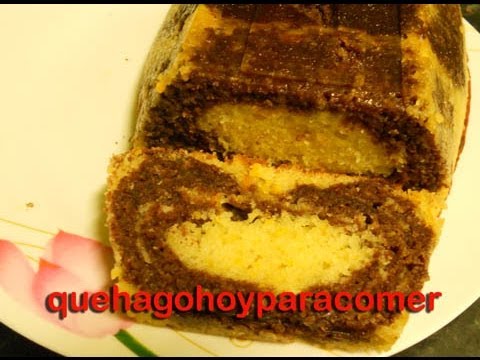 Bizcocho de yogur con sabor a naranja y chocolate