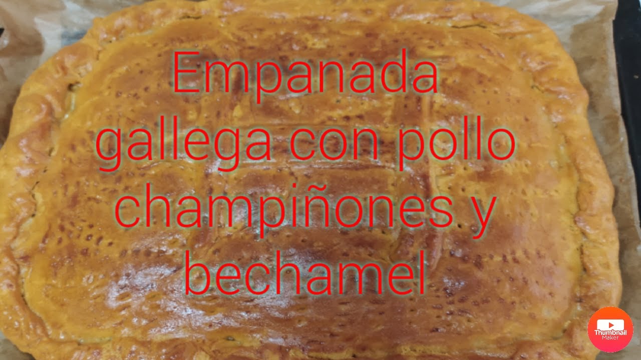 Deliciosa empanada de pollo y champiñones con salsa bechamel