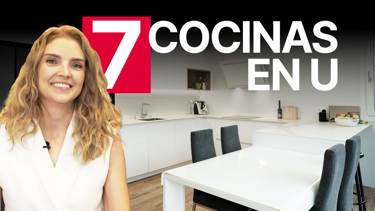 Diseño de cocinas en forma de U con barra incluida