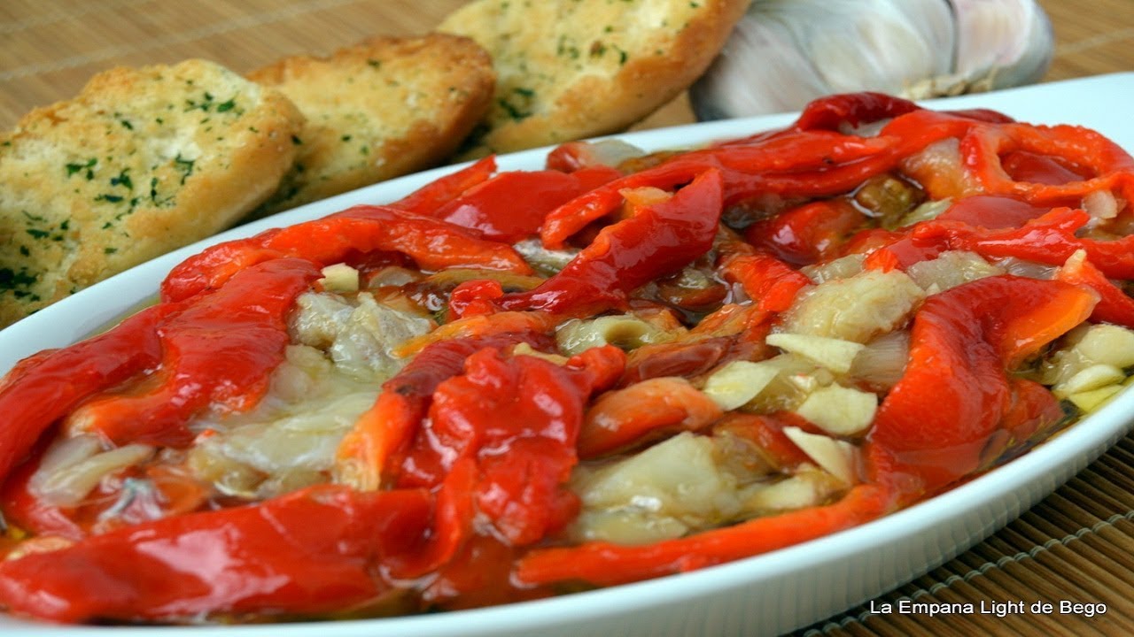 Ensalada de bacalao con pimientos asados