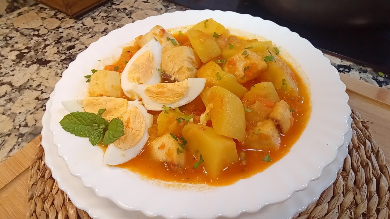 Estofado de pescado y marisco con papas