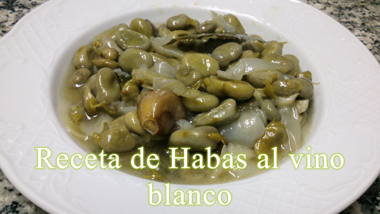 Habas en salsa de cebolla y vino blanco