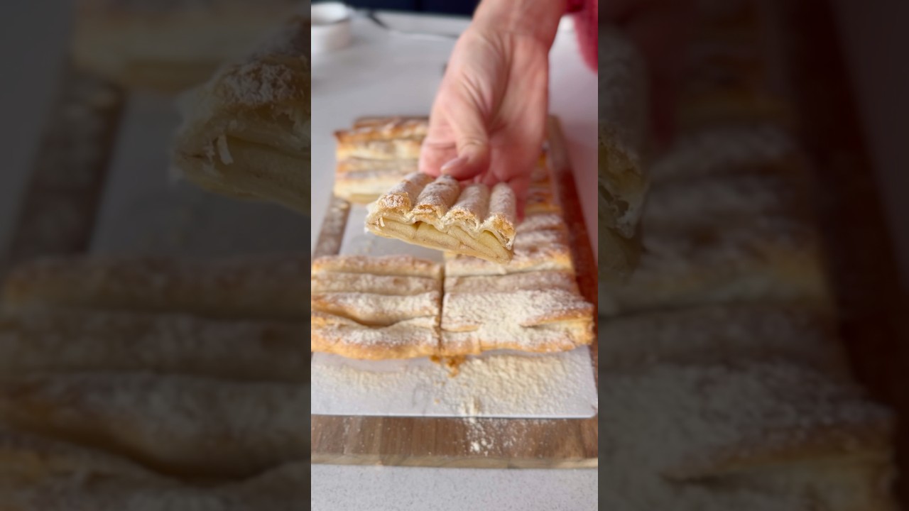 La deliciosa tarta de hojaldre de manzana estilo casero de la abuela