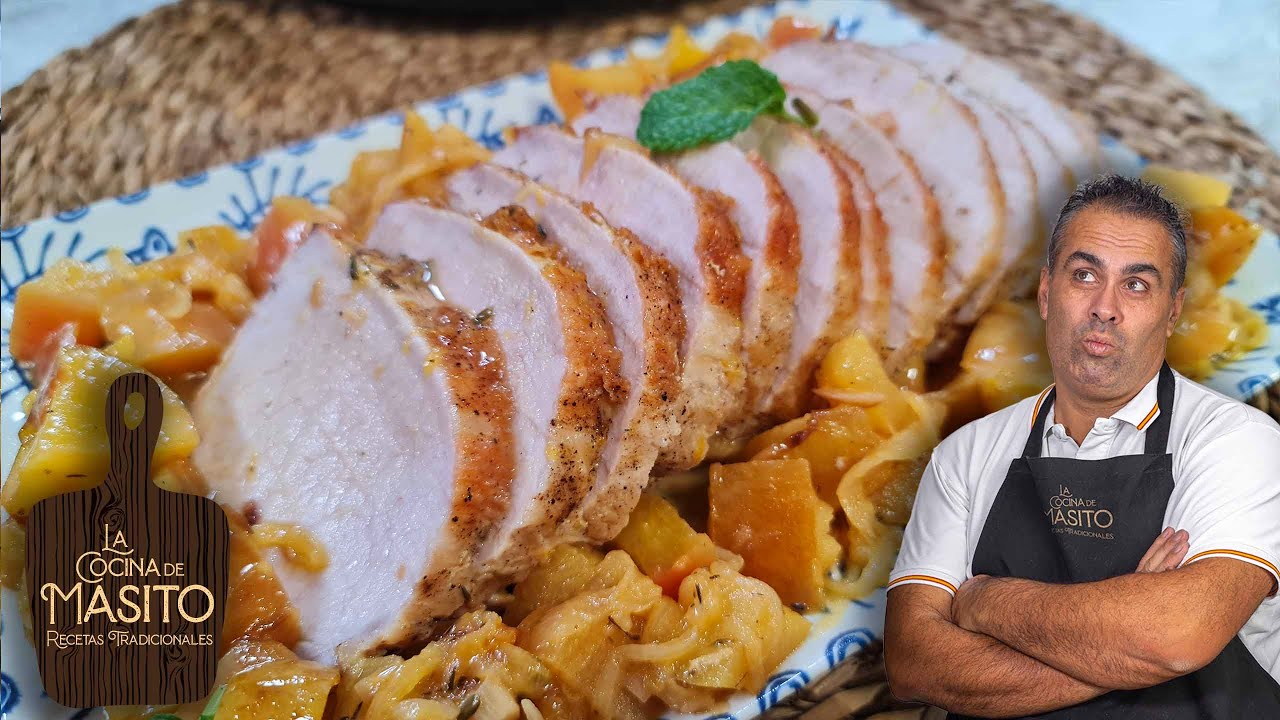 Lomo de cerdo con salsa de manzana