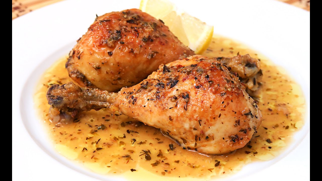 Muslos de pollo asados en el horno