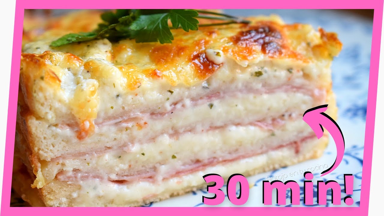 Pastel de queso con jamón de york